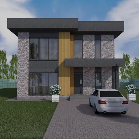 Двухэтажный дом с террасой