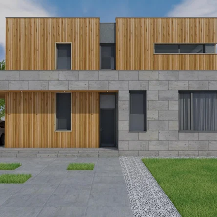 Двухэтажный дом в стиле Хайтек